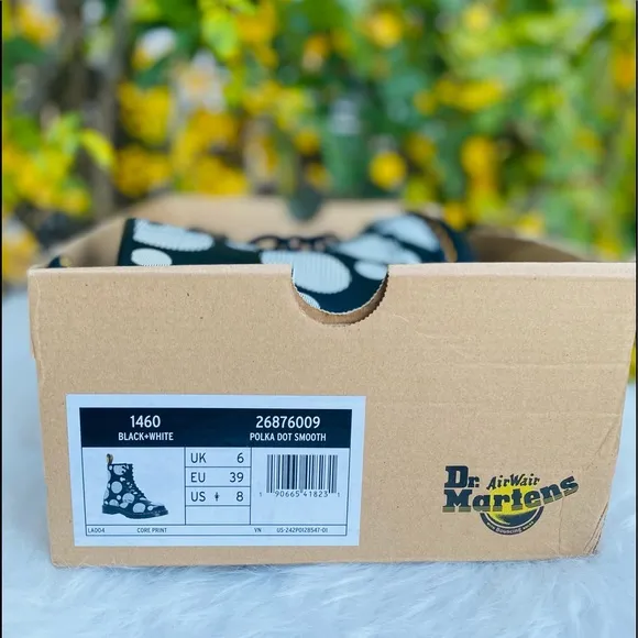 Dr. Martens 1460 Polka Dot Smooth Leather Lace Up Boots