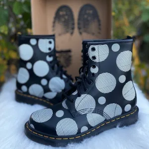 Dr. Martens 1460 Polka Dot Smooth Leather Lace Up Boots