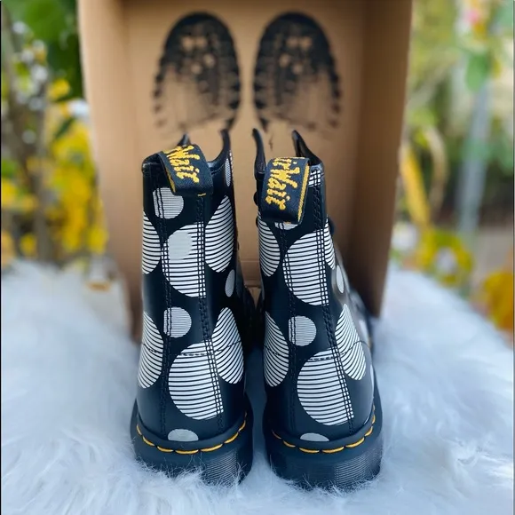 Dr. Martens 1460 Polka Dot Smooth Leather Lace Up Boots
