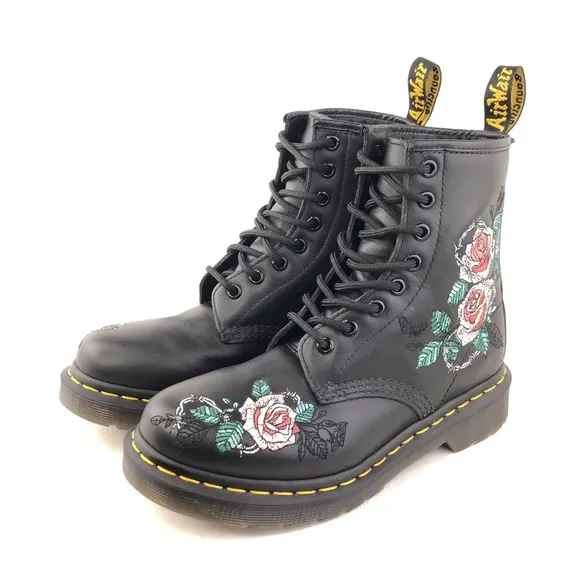 Dr. Martens 1460 Vonda Chain II Combat Ankle Boots 6
