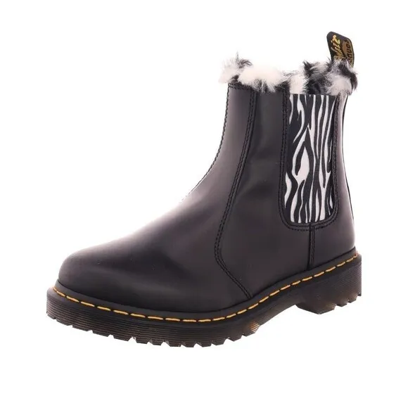 Dr Martens 2976 Leonore Chelsea Boots Womens Size 6 Black Smooth Leather Zebra