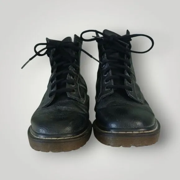 Dr. Martens 6&quot; Roseland Tough Black Pebbled Leather Boots Black Size 9