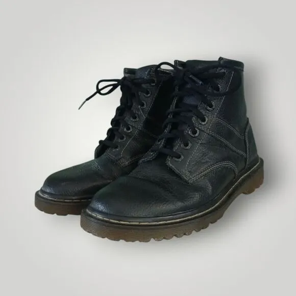 Dr. Martens 6&quot; Roseland Tough Black Pebbled Leather Boots Black Size 9
