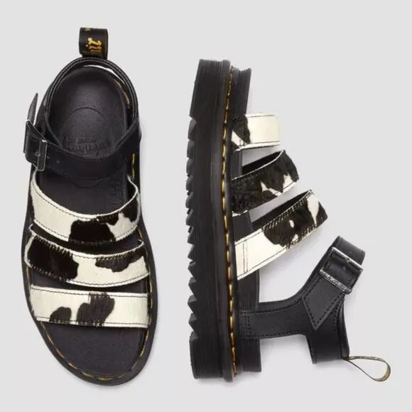 Dr Martens Blaire Hair-On Cow Print Sandals