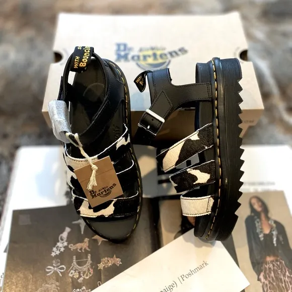 Dr Martens Blaire Hair-On Cow Print Sandals