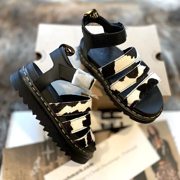 Dr Martens Blaire Hair-On Cow Print Sandals