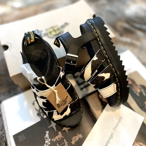 Dr Martens Blaire Hair-On Cow Print Sandals
