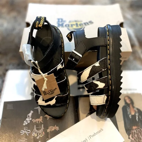 Dr Martens Blaire Hair-On Cow Print Sandals