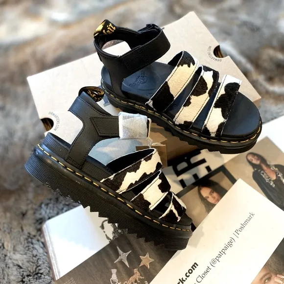 Dr Martens Blaire Hair-On Cow Print Sandals