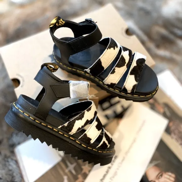 Dr Martens Blaire Hair-On Cow Print Sandals