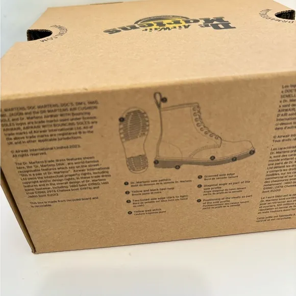 Dr. Martens Boots kids Toddler,Black Leather Boots with Yellow Stitching