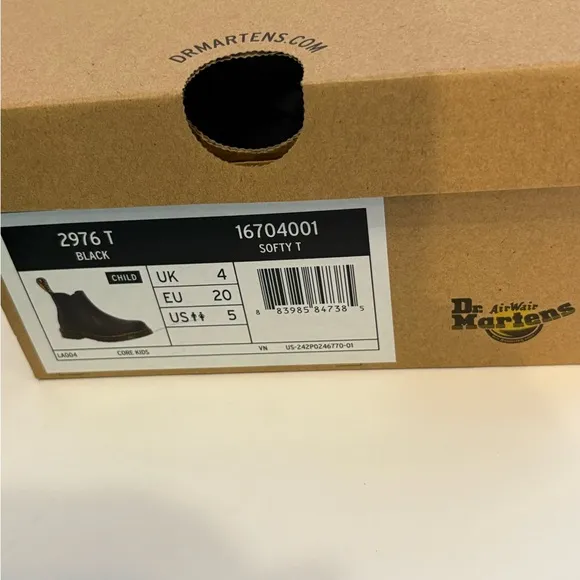 Dr. Martens Boots kids Toddler,Black Leather Boots with Yellow Stitching