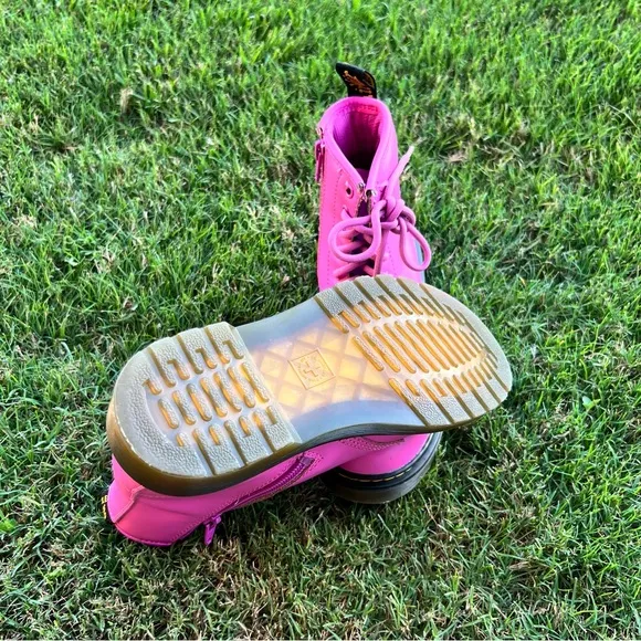 Dr Martens Bright Pink Lace-Up Boots
