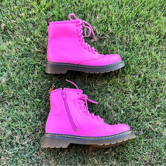 Dr Martens Bright Pink Lace-Up Boots