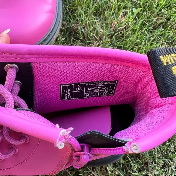 Dr Martens Bright Pink Lace-Up Boots