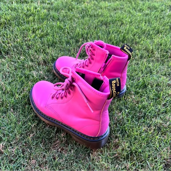 Dr Martens Bright Pink Lace-Up Boots