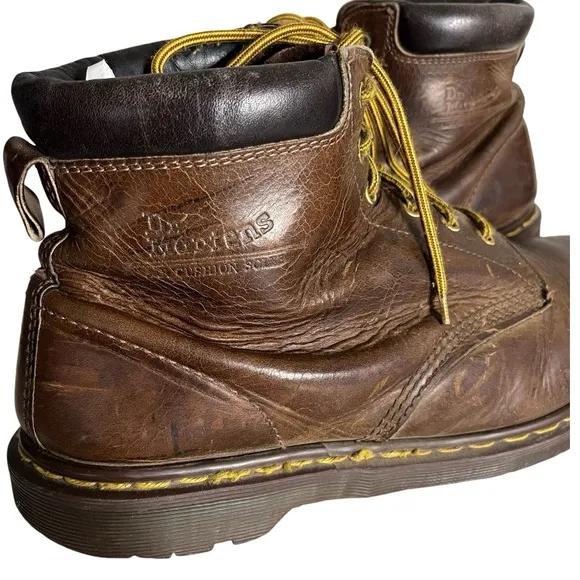 DR MARTENS Brown Boots Made In England 6 Hole Fits Mens 12.5 VINTAGE