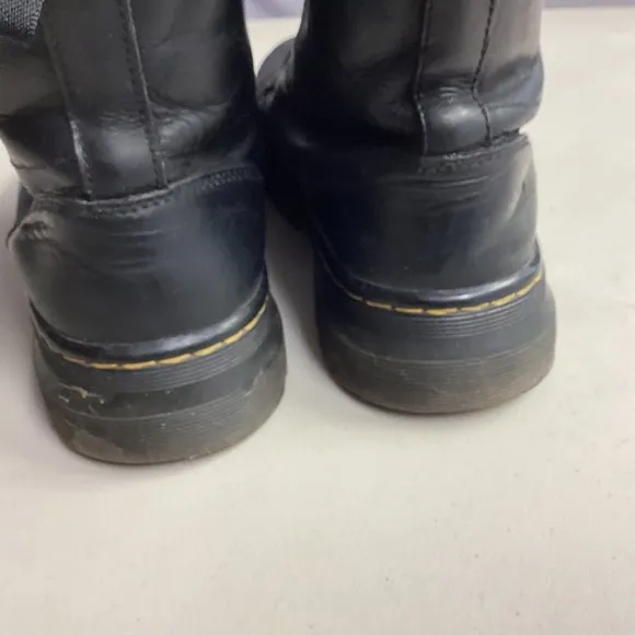 Dr. Martens Combs Leather Ankle Boots Black Lace Up Women's US 8 EU 39