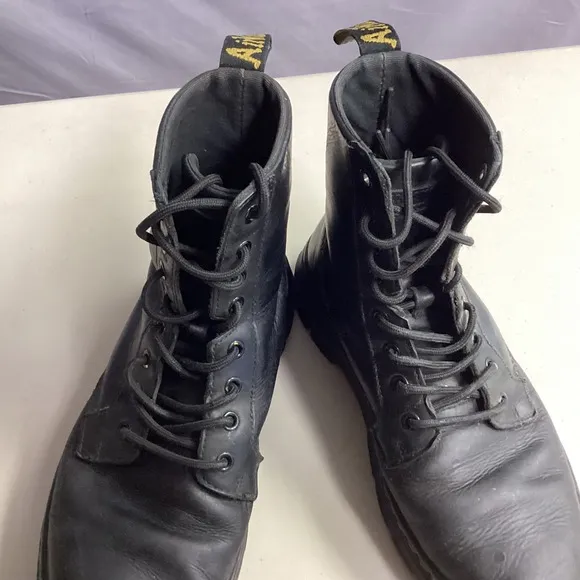 Dr. Martens Combs Leather Ankle Boots Black Lace Up Women's US 8 EU 39
