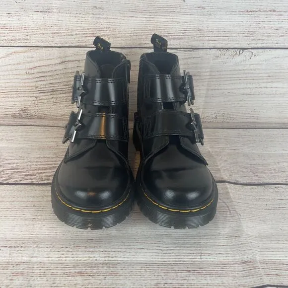 Dr. Martens Devon Bex Star Boots Big Kid Sz 13 Black Leather