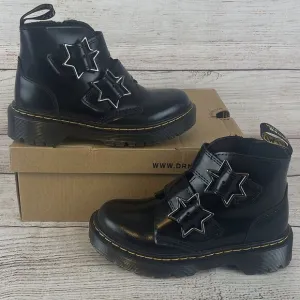 Dr. Martens Devon Bex Star Boots Big Kid Sz 13 Black Leather