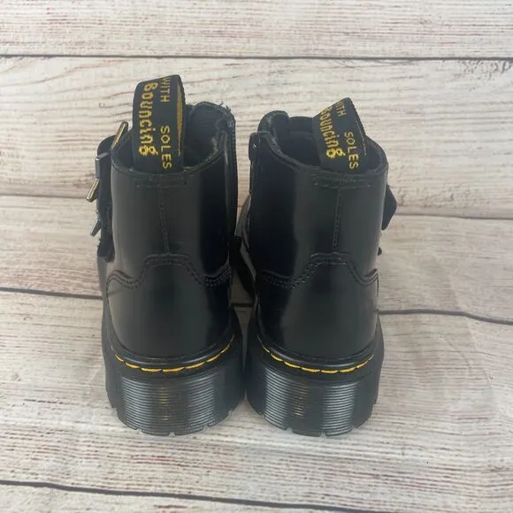 Dr. Martens Devon Bex Star Boots Big Kid Sz 13 Black Leather