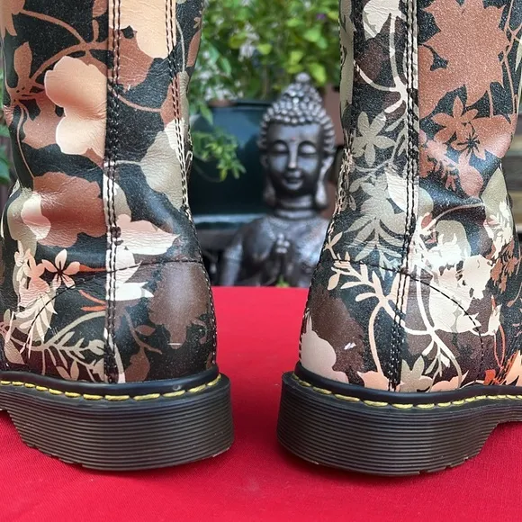 Dr. Martens Fall Floral Tall 14 Eye Pointed Toe Cery Lace Up &amp; Zippered Boots