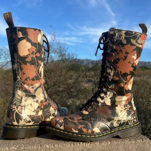 Dr. Martens Fall Floral Tall 14 Eye Pointed Toe Cery Lace Up &amp; Zippered Boots