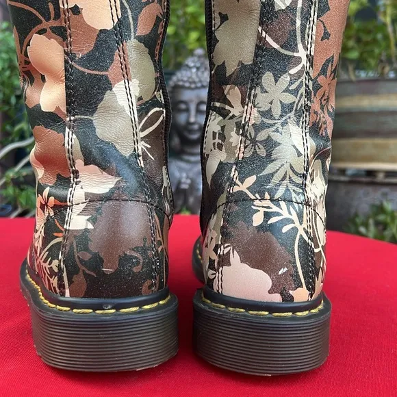 Dr. Martens Fall Floral Tall 14 Eye Pointed Toe Cery Lace Up &amp; Zippered Boots