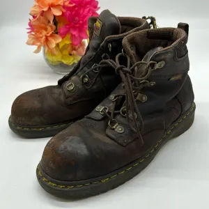 Dr. Martens Industrial Brown Leather Distressed Work Boots Size 10 MS6779D
