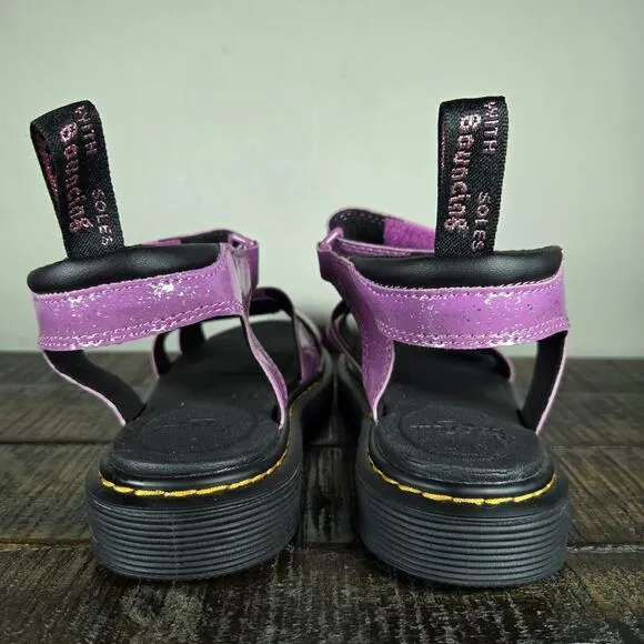 Dr Martens Klaire J Sandals Womens Size 5 Pink Glitter Beach Strappy Sandals