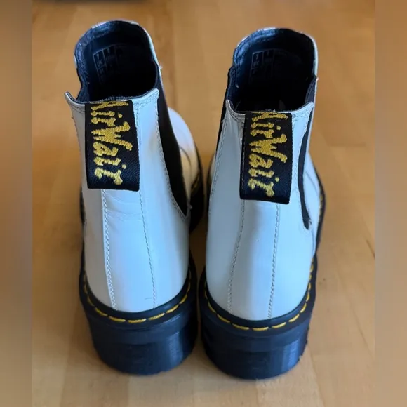 Dr. Martens MAX 2976 Quad White Leather Platform Chelsea Boots Size 41 M8 W9.5