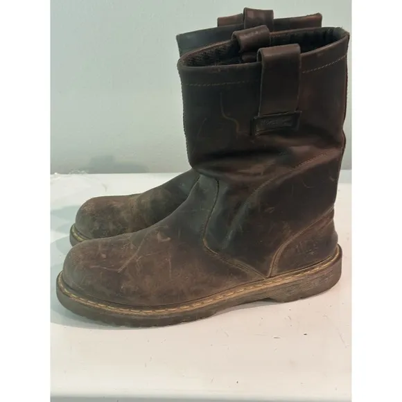 Dr. Martens Mens Icon Work Boots US 12 EU 46 Brown Leather