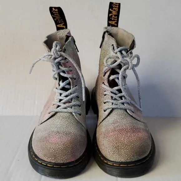 Dr Martens Pascal Boots Doc's DM's Doc Marten's Iridescent GIRLS Youth Kids 2