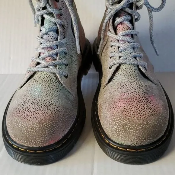Dr Martens Pascal Boots Doc's DM's Doc Marten's Iridescent GIRLS Youth Kids 2
