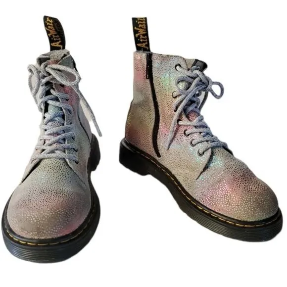 Dr Martens Pascal Boots Doc's DM's Doc Marten's Iridescent GIRLS Youth Kids 2