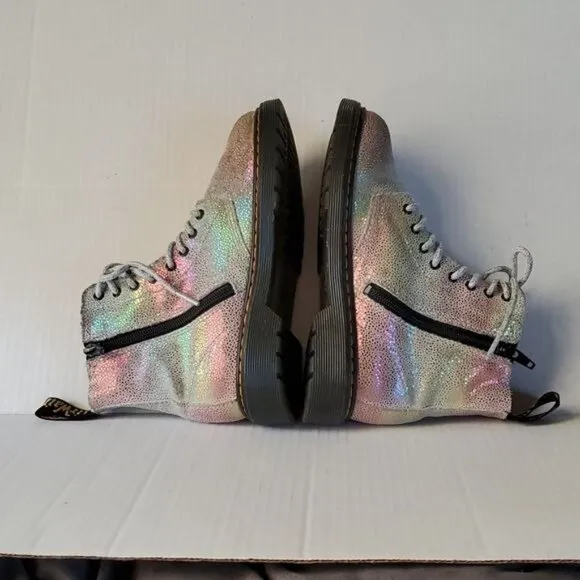 Dr Martens Pascal Boots Doc's DM's Doc Marten's Iridescent GIRLS Youth Kids 2