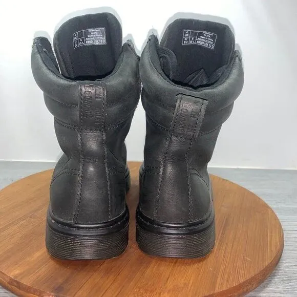 Dr. Martens Playa Women’s Size 6 Boots Metallic Grey Leather Booties Zip Lace