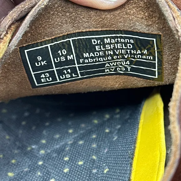Dr.‎ Martens Shoes Mens Size 10 Elsfield Brown Lace Derby Oxford Career Casual