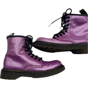 Dr. Martens Toddler Girls Pink Purple Glitter Shoes #1460 Combat Boot Size 12