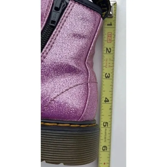 Dr. Martens Toddler Girls Pink Purple Glitter Shoes #1460 Combat Boot Size 12