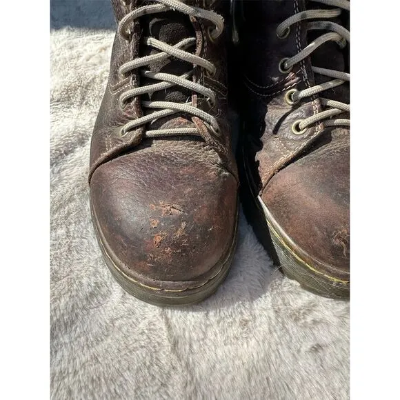 Dr. Martens Unisex Steel Toe Work Boots Brown Size  10W 9M Combat Style