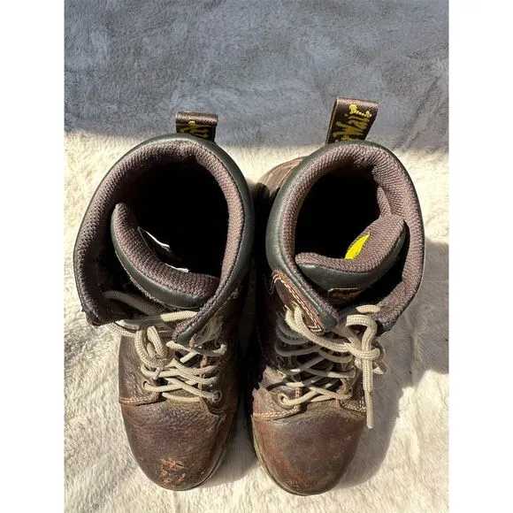 Dr. Martens Unisex Steel Toe Work Boots Brown Size  10W 9M Combat Style