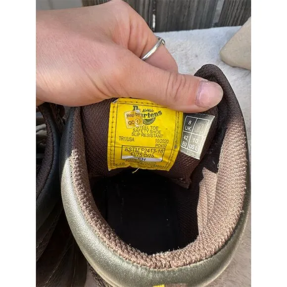Dr. Martens Unisex Steel Toe Work Boots Brown Size  10W 9M Combat Style