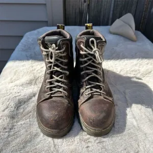 Dr. Martens Unisex Steel Toe Work Boots Brown Size  10W 9M Combat Style