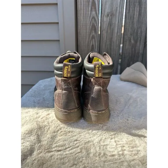 Dr. Martens Unisex Steel Toe Work Boots Brown Size  10W 9M Combat Style
