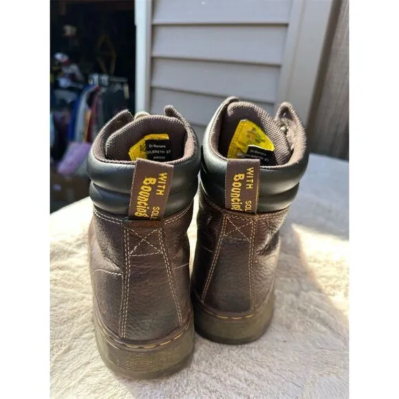 Dr. Martens Unisex Steel Toe Work Boots Brown Size  10W 9M Combat Style