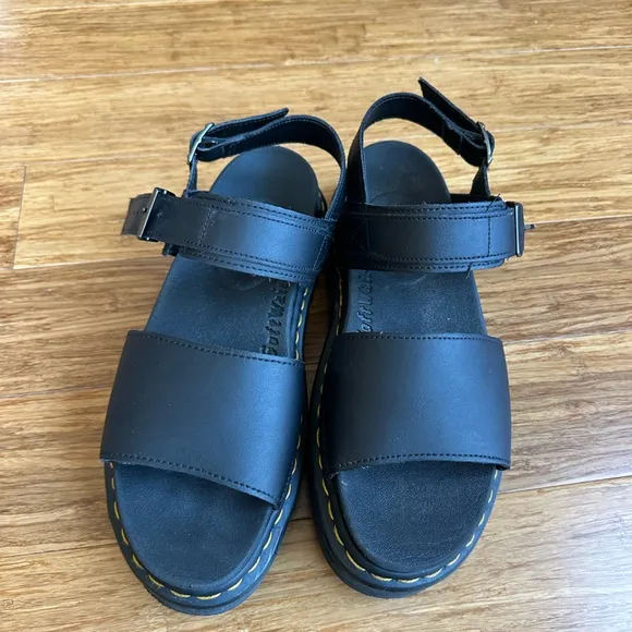 DR MARTENS Voss Leather Strap Platform Sandal