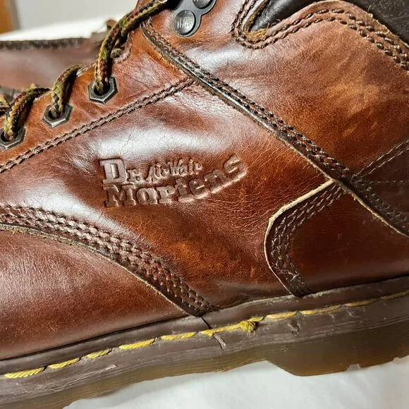 Dr. Martens VTG England Men's Lace Up Ankle Brown Leather Boots Work Chelsea 11
