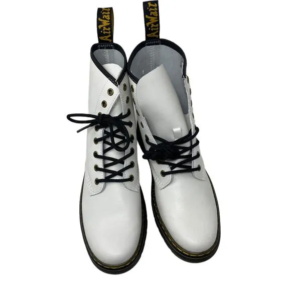 Dr. Martens Women's Size 10 Zavala White Leather Lace Up Combat Boots NEW